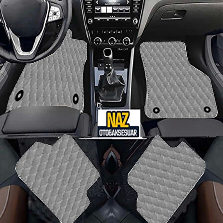 Hyundai i30 MANUEL VİTES 2012-2017 Uyumlu Gri Dikişli Gri Deri Paspas