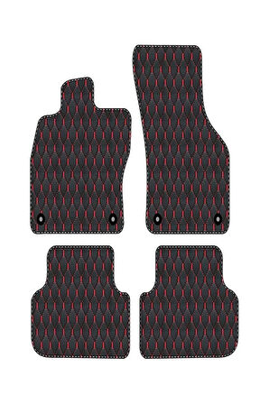 Volvo xc60-2008-2017  Uyumlu Mavi Dikişli Siyah Deri Paspas