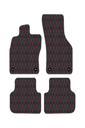 Hyundai i30 OTOMATİK VİTES 2012-2017 Uyumlu Mavi Dikişli Siyah Deri Paspas