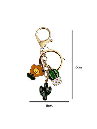 Kaktüs Metal Charm Anahtarlık