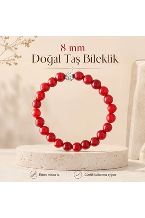 Kırmızı Akik Doğal Taş Bilekliklerle Tarzınızı Yansıtın