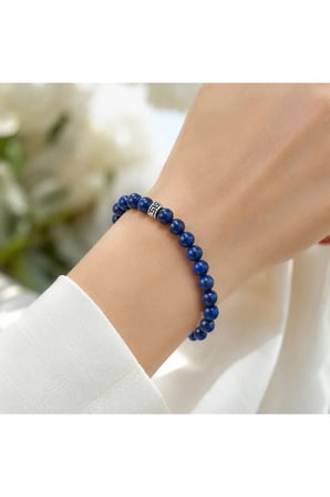Bileklik Doğaltaş Sıkma Lapis Lazuli 8 mm - İletişim Odaklanma ve Bilgelik
