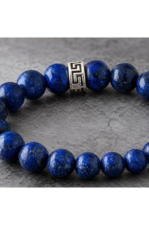 Bileklik Doğaltaş Sıkma Lapis Lazuli 8 mm - İletişim Odaklanma ve Bilgelik