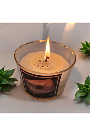 Seni Seviyorum Gizli Mesajlı Lavanta Kokulu %100 Doğal Soya Mum