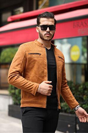 Erkek Dar Kesim Süet Ceket