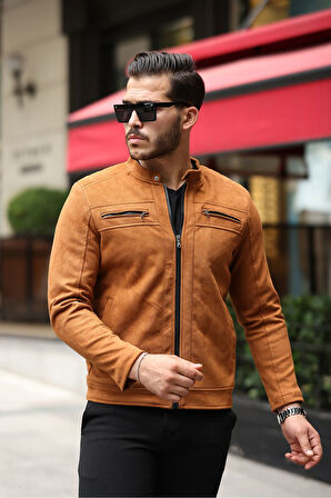 Erkek Dar Kesim Süet Ceket