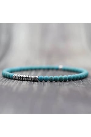 Firuze Hematit Bileklik - El Yapımı Unisex Takı 4mm