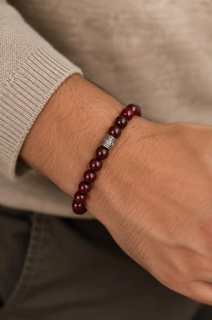 Garnet Taşı Bileklik - Şık ve Özgün Unisex Aksesuar 8mm