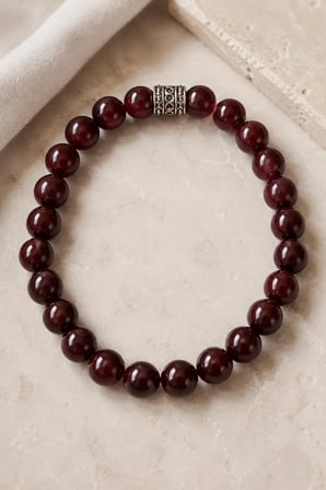 Garnet Taşı Bileklik - Şık ve Özgün Unisex Aksesuar 8mm