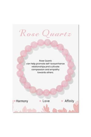 Rose Quartz Bileklik - Kadın & Erkek Şık Kombin Tamamlayıcı 8mm