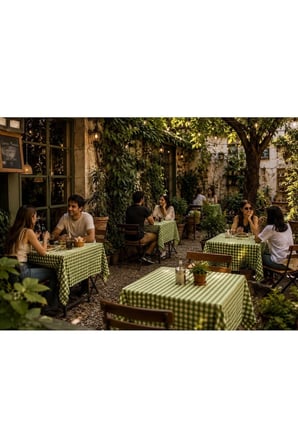 Yeşil Beyaz Pötikareli Piknik Örtüsü Masa Örtüsü Sofra Bezi Kareli Balkon Bahçe Kamp Örtüsü