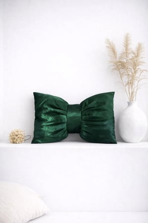 Ases Design Kırlent Fiyonk Yeşil Saten