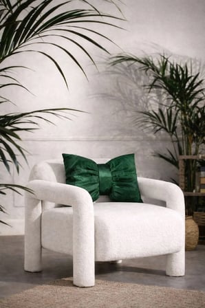 Ases Design Kırlent Fiyonk Yeşil Saten