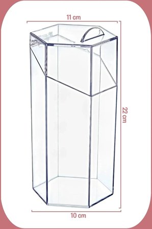 Kapaklı Fırça Organizer – Şık ve Pratik Makyaj Fırçası Saklama Çözümü, 11x22 cm, Şeffaf Renk