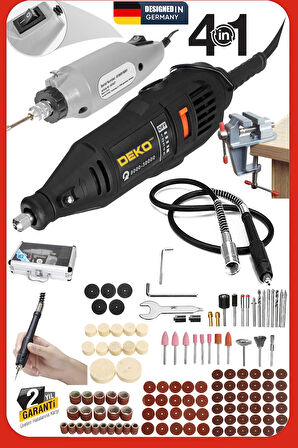 Hobi Usta Seti 500W 362 Parça Gravür Taşlama Zımpara Seti – Çift Makine + Mengene + Şaft Kablosu