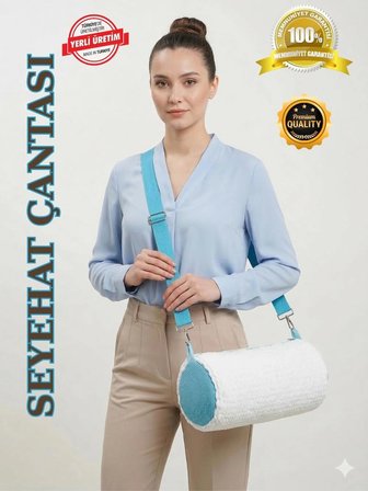 Plaj ve Havuz Çantası, Silindir Şekilli, Ayarlanabilir Omuz Askılı, Seyahat Çantası, Beyaz ve Mavi Yıkanabilir Çok Amaçlı Çanta, Omuz Askılı, Spor Ayakkabı, Yüzme Ekipmanları İçin