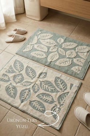 %100 Pamuk Banyo Ayak Havlusu 50x70 cm 2’li Set Yumuşak Yüksek Emici Kalın Dokulu