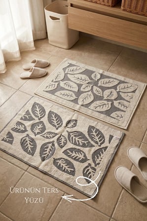 %100 Pamuk Banyo Ayak Havlusu 50x70 cm 2’li Set Yumuşak Yüksek Emici Kalın Dokulu