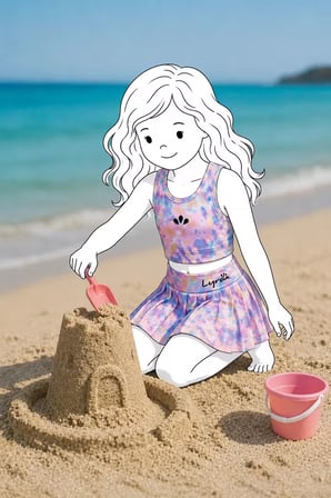 Kız Çocuk Gökyüzü Bulut Desenli Crop - Şort Etek Pileli Alt Üst Takım 