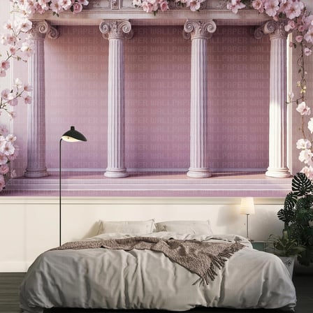 Pembe  zeminde  sütunlar  poster duvar kağıdı