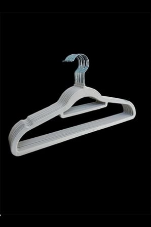 Kadife Askı, Takım Askısı Elbise Askısı, Yüksek Kalite Kadife Kıyafet Askısı, Krem 44 Cm, 10 Adet
