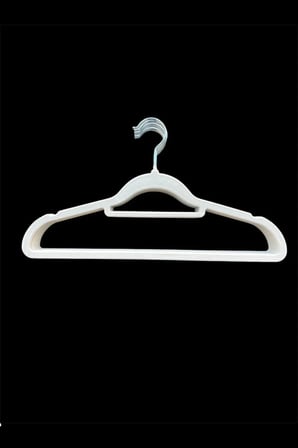 Kadife Askı, Takım Askısı Elbise Askısı, Yüksek Kalite Kadife Kıyafet Askısı, Krem 44 Cm, 10 Adet