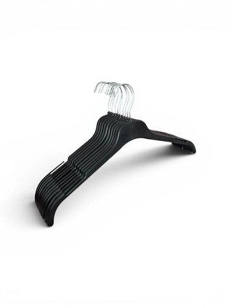  Plastik Elbise Askısı, Gömlek Askısı, T-Shirt Askısı, Siyah Renk, 50 Adet