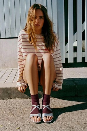 2 Çift Fitilli Burunsuz Kadın Çorap