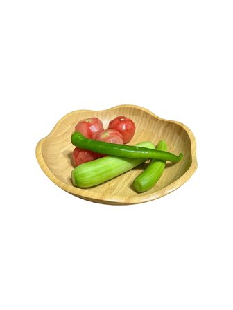 Dekoratif Bambu Servis Tabak, Servis Tabağı, Salata Tabağı, Çap 25 cm