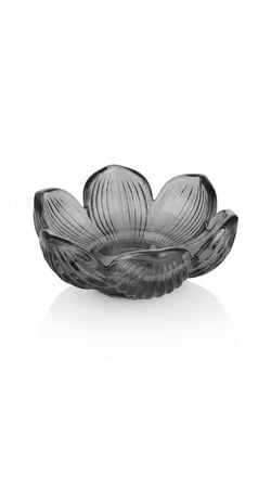 6'lı Füme Cam Çiçek Formlu Lokumluk & Sosluk / Reçellik Seti (8x3 cm)