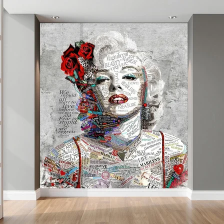 Marilyn Monroe illüstrasyon poster duvar kağıdı