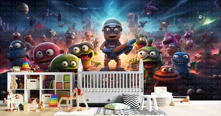 3D macera çocuk odası poster duvar kağıdı