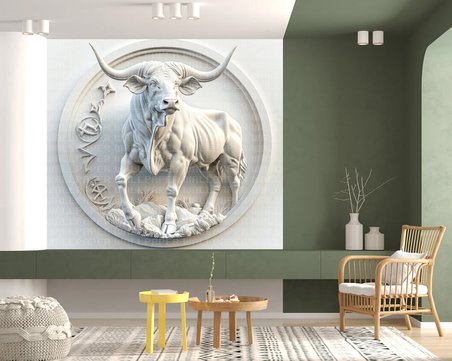 Home Boğa Rölyef Poster Duvar Kağıdı Çok Renkli 100 x 100 cm