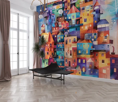 Home İlüstratif Çalışmalar Duvar Kağıdı Çok Renkli 100 x 100 cm