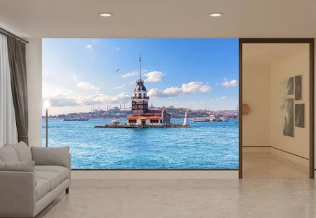 Home Kız Kulesi İstanbul Duvar Kağıdı Çok Renkli 150x100 cm