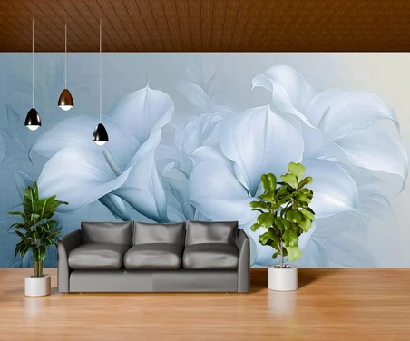 Home Duvar Kağıdı Beyaz Çiçek Detay Poster 160 x 100 cm Çok Renkli