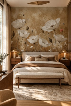 Home Beyaz Gelincikler Poster Duvar Kağıdı 180 x 100 cm Çok Renkli