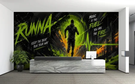 Home Sporcu Koşu Temalı Duvar Kağıdı Çok Renkli 260x100 cm