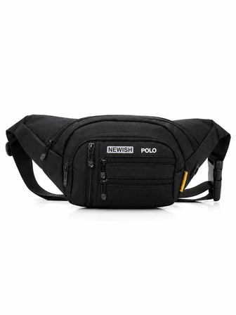 NEWİSH POLO ÇAPRAZ BEL VE OMUZ ÇANTASI-FREE BAG SİYAH BEYAZ