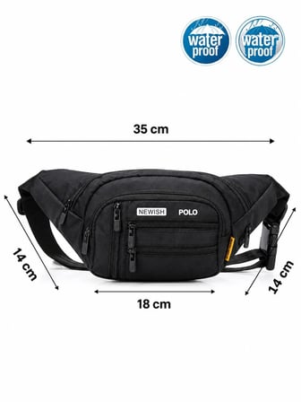 NEWİSH POLO ÇAPRAZ BEL VE OMUZ ÇANTASI-FREE BAG SİYAH BEYAZ