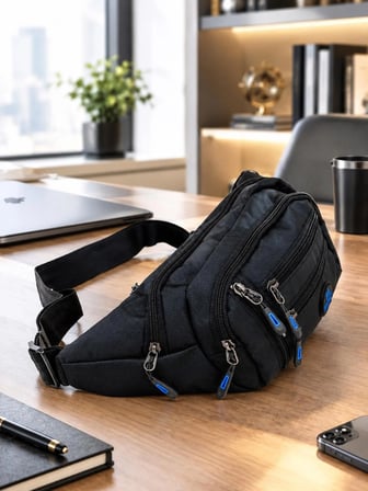 NEWİSH POLO ÇAPRAZ BEL VE OMUZ ÇANTASI-FREE BAG SİYAH MAVİ2