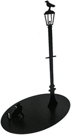 Dekoratif Metal Kedi ve Kuş Figürlü Kağıt Havluluk Mat Siyah Havlu Askılığı MP5
