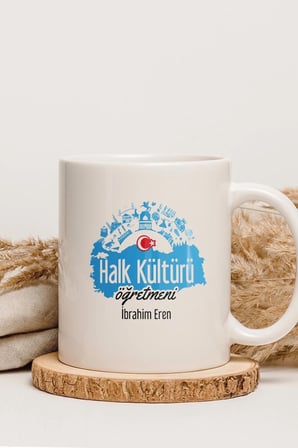 Alya Gift Shop Kişiye Özel Halk Kültürü Öğretmeni Kupa Bardak