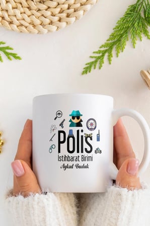 Alya Gift Shop Kişiye Özel Polis Kupa Bardak