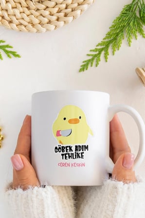 Alya Gift Shop Kişiye Özel Göbek Adım Tehlike Kupa Bardak