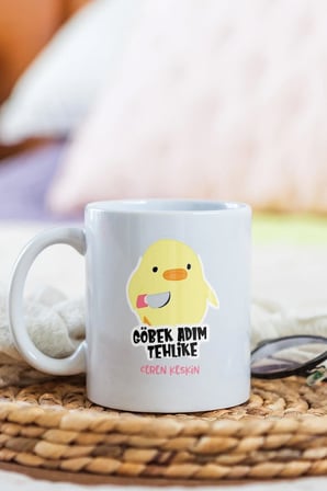 Alya Gift Shop Kişiye Özel Göbek Adım Tehlike Kupa Bardak