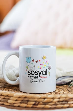 Alya Gift Shop Kişiye Özel Sosyal Hizmet Uzmanı Kupa Bardak