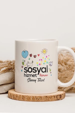 Alya Gift Shop Kişiye Özel Sosyal Hizmet Uzmanı Kupa Bardak
