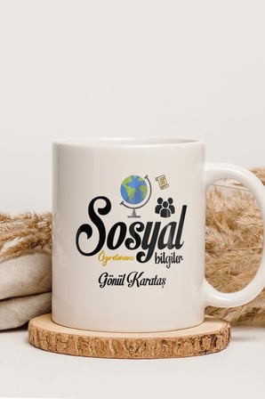 Alya Gift Shop Kişiye Özel Sosyal Bilgiler Öğretmeni Kupa Bardak