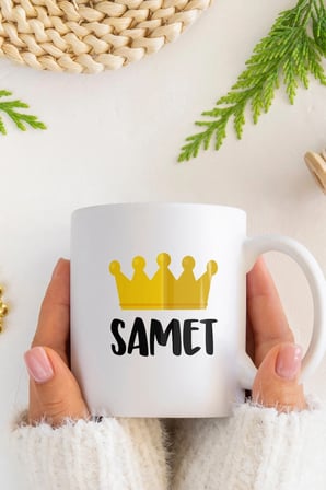 Alya Gift Shop Kişiye Özel Özel İsimli Kral Tacı Kupa Bardak